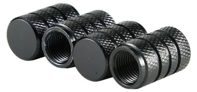 Produktbild von 4x Ventilkappen für Auto, Aluminium - Schwarz
