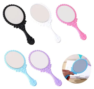 Image de TRANKIELO® - 5 miroirs de maquillage - Petit miroir de poche style princesse - Design rétro - Parfait pour la maison et les voyages