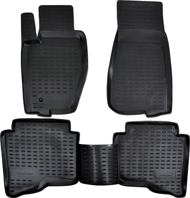 Produktbild von J&J AUTOMOTIVE | 3D Design Gummimatten Gummifußmatten Für Jeep Grand Cherokee 3 2005-2010, Schwarz, Anti-Rutsch, Ohne Geruch, mit Tunnel, Allwetter, 3cm Hoher Rand