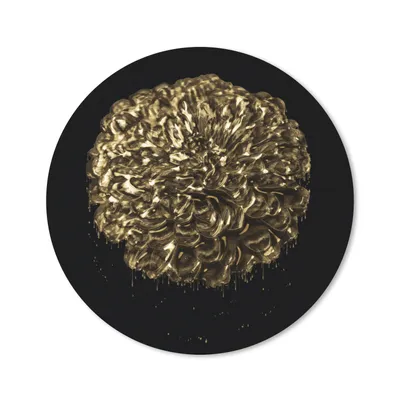 Produktbild von MuchoWow® Mauspad Mousepad Blumen - Blätter - Gold 50x50 cm - Mousepads - Maus Mat - Pad - Mausunterlage - Vinyl