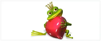 Produktbild von Wallario Premium Glasbild, freischwebende Optik, kräftige Farben, Größe 80 x 32 cm Motiv Verliebter Froschkönig mit großem Herz