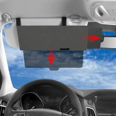 Image de Rallonge de pare-soleil, pare-soleil anti-éblouissant pour voiture, rallonge de pare-soleil réglable avec protection UV, pour le conducteur ou le passager avant (transparent)