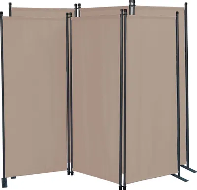 Produktbild von 2 Stück Paravent 3 Teilig 170 x 165 cm Beige - Garten & Balkon Sichtschutz Stellwand Innen & Außen - Raumteiler Trennwand Faltbar Blickdicht & Wetterfest