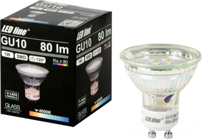 Productafbeelding van LED-lijnstuk GU10, LED-spot, 1W, 80lm, 4000K, traal wit