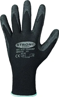 Produktbild von STRONGHAND Handschuhe Finegrip schwarz EN 388 PSA II Gr. 10 - 0520-10H