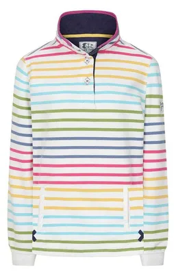 Image de Lazy Jacks - Sweat-shirt pour femme, col boutonné LJ526 (44 DE) (arc-en-ciel)
