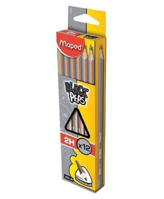 Image de Maped M850023 Crayon BLACK'PEPS, 2H, gris clair/orange