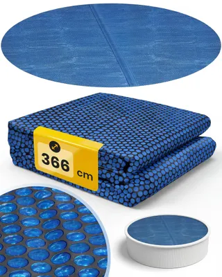 Produktbild von Miganeo Premium Pool Solarplane rund Ø 366 cm | Solarfolie für Pools | schwarz-blau und zuschneidbar | runde Solarabdeckung mit Ø 366 cm für bessere Wärmespeicherung in Pools durch Poolheizung