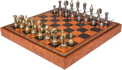 Obrázok produktu pre Šachová hra s koženým stolíkom, sada 3 v 1 pre šach, dámu a backgammon, elegantné kovové figúrky