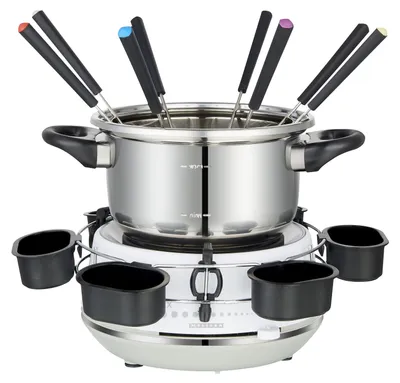 Obrázek produktu pro Elektrický fondue hrnec, 2 l, 1200 W, nerezová ocel, nastavitelná teplota