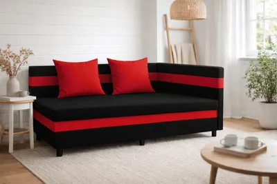 Obrázok produktu pre Váľanda s úložným priestorom 80x200 PRIVANO - čierna / červená