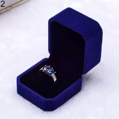 Produktbild von Samt-Verlobungs-/Hochzeits-Ohrring-Anhänger-Schmuck-Display-Box-Geschenketui-Blau