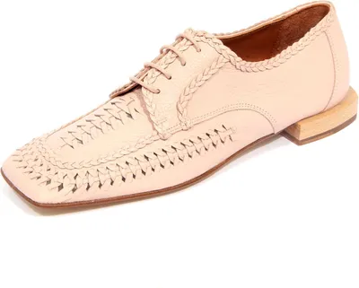 Produktbild von G5294 scarpa allacciata donna ZINDA pink braided perforated leather shoes woman