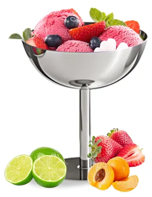 Eisbecher aus Edelstahl, 10 cm, wiederverwendbar, spülmaschinengeeignet