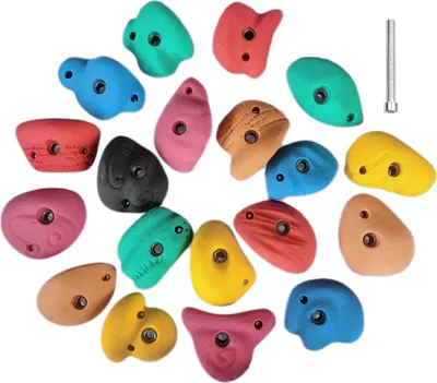Produktbild von Klettergriffe mit Befestigungsschraube, hält bis zu 230 Pfund, für Kinder und Erwachsene, Kletterwandgriffe für den Innen- und Außenbereich, für Spielplätze, Kletterwände