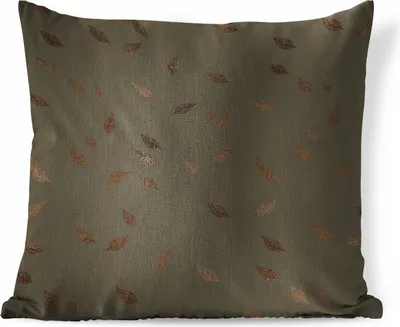 Produktbild von MuchoWow® Zierkissen Sofakissen Wohnzimmer Dekokissen 45x45 cm Braun - Muster - Blatt - Schlafpolster - Polster für das Sofa