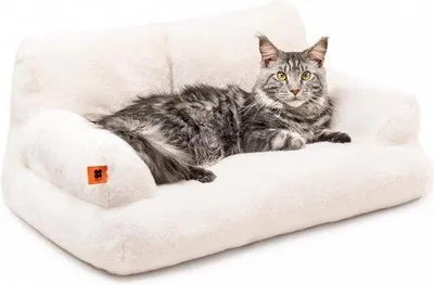 Immagine prodotto di Cuccia morbida per gatti 66x48 cm, bianca, con fondo antiscivolo