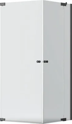 Produktbild von Jungborn Eckeinstieg SETTE Drehtür links und Drehtür mit Festteil rechts 75 x 75 Profilfarbe schwarz Klarglas mit schmut
