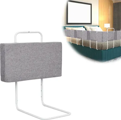 Produktbild von Jopassy Kinderbettgitter Bettschutzgitter 60cm Höhenverstellbar, Rausfallschutz Babybettgitter Bettgitter für Familienbett und Kinderbett, Grau