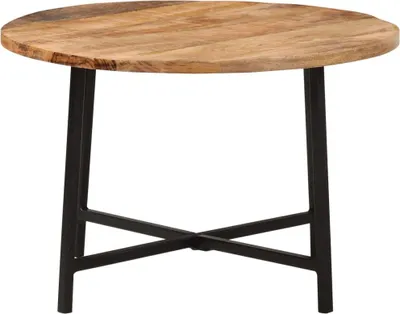 Image de vidaXL Table basse 54x54x35 cm Bois massif manguier et fer