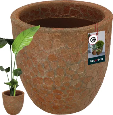 Obrázek produktu pro KOTARBAU® keramický květináč hnědý výška 34 cm ⌀ 37 cm glazované květináče vnitřní obývací pokoj venkovní a vnitřní mrazuvzdorný květináč květináč květináč pro rostliny