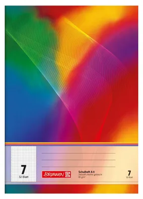 Image de BRUNNEN 104430702 Cahier d'écolier A4 quadrillé 7 mm, lin. 7 multicolore