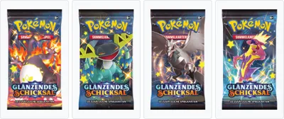Produktbild von Pokemon 4.5 - Glänzendes Schicksal - 4 Booster - Alle 4 verschiedene Artworks - Deutsch