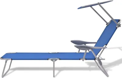 Obrázok produktu pre vidaXL Lehátko so slnečníkom Steel Blue