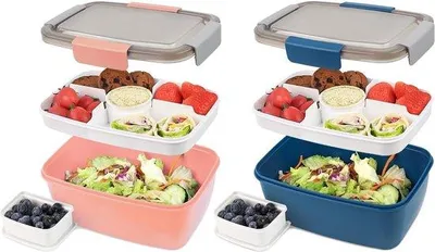 Produktbild von 2er Set Lunchbox 2000ML 4 Fächer für Kinder und Erwachsene