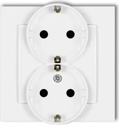 Produktbild von Zweifach Steckdose Schuko mit Verstärkung Unterputz Weiß - MINI Serie