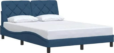 Produktbild von vidaXL Bettgestell ohne Matratze Blau 140x190 cm Stoff