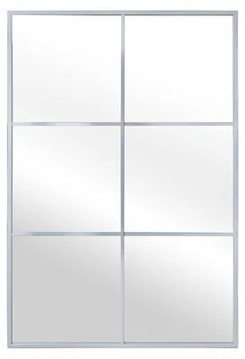 Wandspiegel, rechteckig, weiß, Metall, 80x2x120 cm