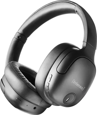 A black pair of over-ear headphones is shown against a white background.