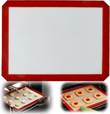 Imagen del producto de Alfombrilla de silicona para hornear, 40x30 cm, biodegradable, con revestimiento antiadherente, ideal para la cocina