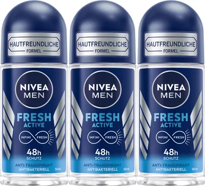 Produktbild von NIVEA Men Deo Roll On Aktive Protect Anti Transpirant 50ml 3er Pack