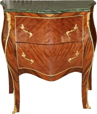 Image de Commode Casa Padrino de style baroque, couleur marron, avec plateau en marbre, 2 tiroirs, aspect antique, dimensions : 75 cm de largeur x 36 cm de profondeur x 83 cm de hauteur