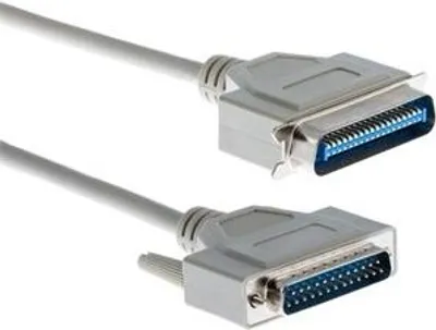 Two parallel printer cables with DB25 connectors.