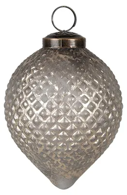 Obrázek produktu pro Clayre & Eef Vánoční ozdoba Ø 8x10 cm Šedá Zlatá barva skla