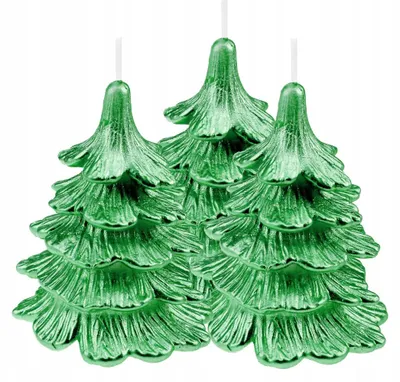 Produktbild von Drobo Weihnachtsbaum Kerzen Grün Set 3 Stück
