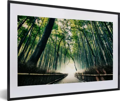 Produktbild von MuchoWow® MuchoWow® Gerahmtes Poster Bambuswald in Arashiyama, Japan 60x40 cm - Poster mit zchwarzem Bilderrahmen - Schlafzimmer - Plakat in Rahmen - Drucken