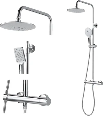 Obrázok produktu pre Sprchová súprava - Sprchová hlavica - Sprchová vanička - Ručná sprcha - Držiak na sprchu - Sprchová hlavica (21 cm)