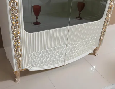 Image de Vitrine stand étagère nouveau salon design meubles modernes bois/verre blanc