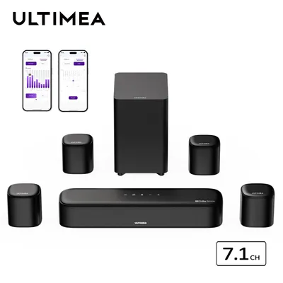 Immagine prodotto di Soundbar ULTIMEA a 7.1 canali con subwoofer per TV, sistema audio surround per home cinema, controllo tramite app, 4 diffusori surround, equalizzatore regolabile, Aura S4T