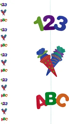 Produktbild von Oblique Unique Deckenhänger Girlande mit 123 ABC Zuckertüte Anhänger für Schuleinführung Einschulung - bunt