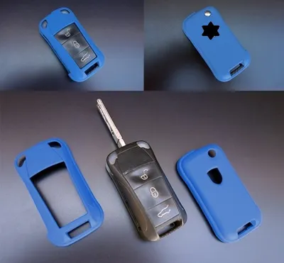 Produktbild von PREMIUM Schlüsselcover Schlüssel Cover in Blau für Porsche