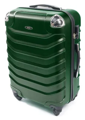 A green suitcase on a white background.