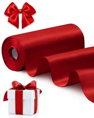 Productafbeelding van Omgoods - Rode Satijnen Riem van 15cm x 50m voor Decoratie