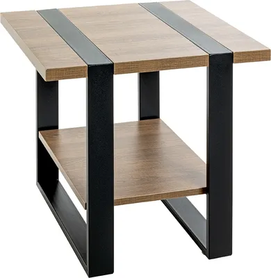 Produktbild von Beistelltisch >47177< in eiche, schwarz - 45x45x45cm (BxHxT)
