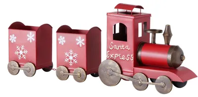 Produktbild von Deko-Eisenbahn Loko L100xB18xH14cm Weihnachts-Zug Advents-Deko Lokomotive Santa