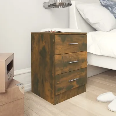 Obrázok produktu pre vidaXL Nočné stolíky 2 ks. Údený dub 38x35x56 cm materiál na báze dreva - Nočný stolík - Nočné skrinky - Šatníková skriňa - Nočná skrinka